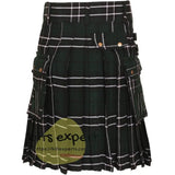 Maclean Of Duart Hunting Tartan Acrylic Wool Heavy 16Oz Utility Kilt - Kilt Experts