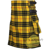 MacLeod Of Lewis Tartan Heavy 16OZ Leather Straps Utility Kilt - Kilt Experts