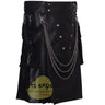 Men's Genuine Cowhide Leather Kilt With Detachable Chain & Pockets - Kilt Experts