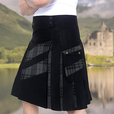 Men's Hybrid Cotton & Tartan Cross Strip Utility Kilt - Kilt Experts