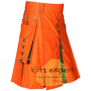 Men's Modern Orange & Tara Murphy Ancient Hybird Utility Kilt Kilt Experts