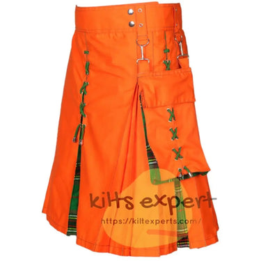 Men's Modern Orange & Tara Murphy Ancient Hybird Utility Kilt Kilt Experts