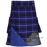 Men's New Stylish Premium Tartan And Cotton In Pleats Hybird Kilt - Kilt Experts