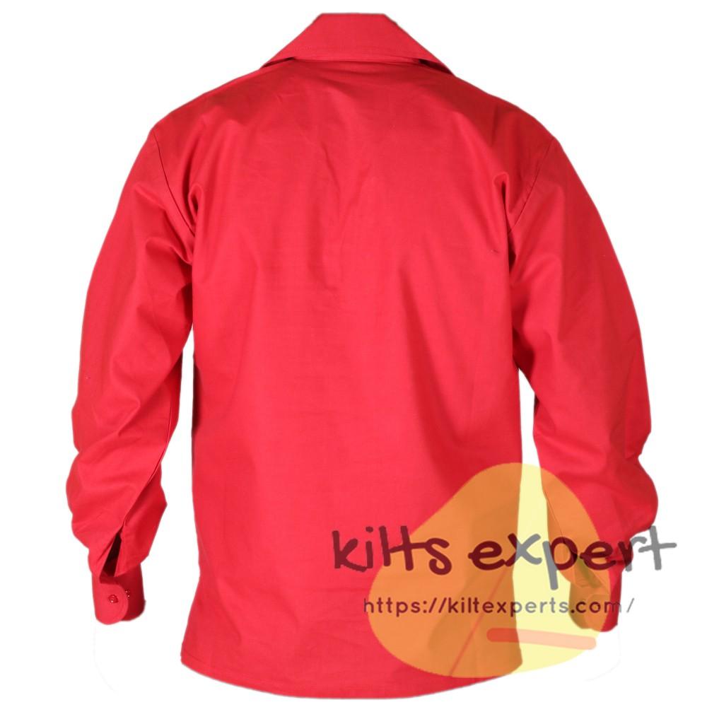 Men's Scottish Red Jacobite Ghillie Kilt Shirt Kilt Experts