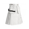 Modern White Fashion Utility Kilt Kilt Experts