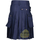 Navy Blue 4 Button Stylish Kilt Kilt Experts