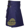 Navy Blue Leather Straps Utility Kilt For men Kilt Experts