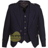 Navy Blue Wool Argyle Jacket For Men - Kilt Experts