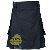 New Black Modern Leather Straps Kilt For Active Men Kilt Experts