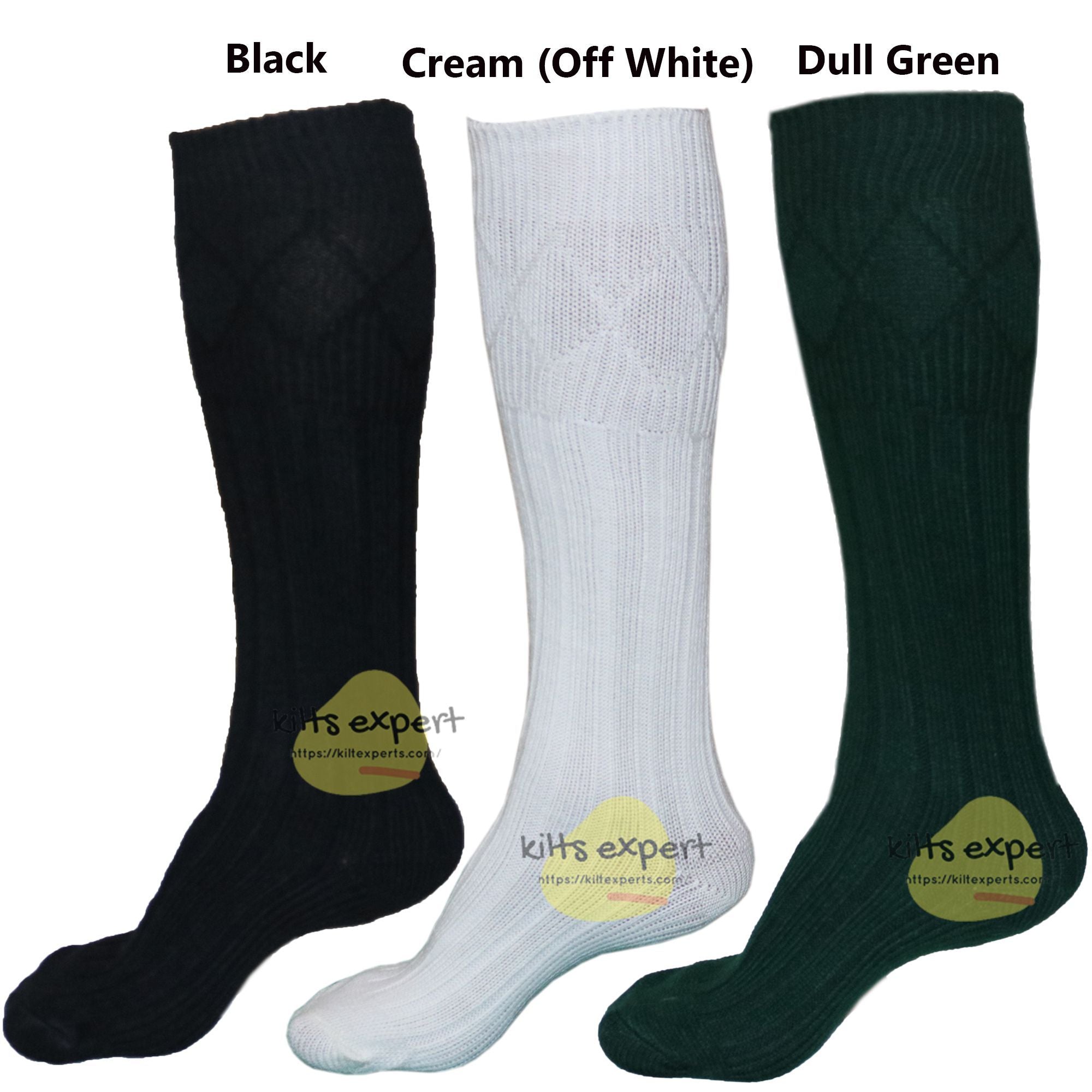 New Men's Scottish Highland Wear Long 65% Wool Kilt Hose Socks Kilt Experts