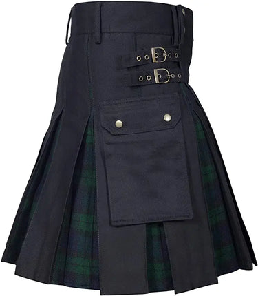 New Wedding Stylish Black Watch Hybird Kilt For Men's Kilt Experts
