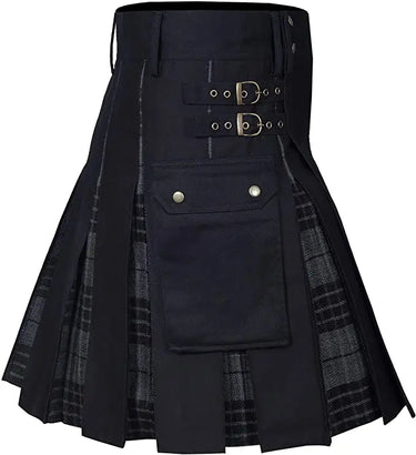 New Wedding Stylish Dark Grey Highlander Hybird Kilt For Men's Kilt Experts