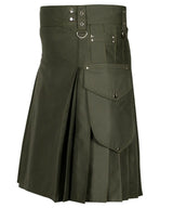 Olive Green Cargo Utility Kilts For Men Kilt Experts