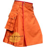 Orange Tartan Style Modern Kilt With Two Pockets Kilt Experts