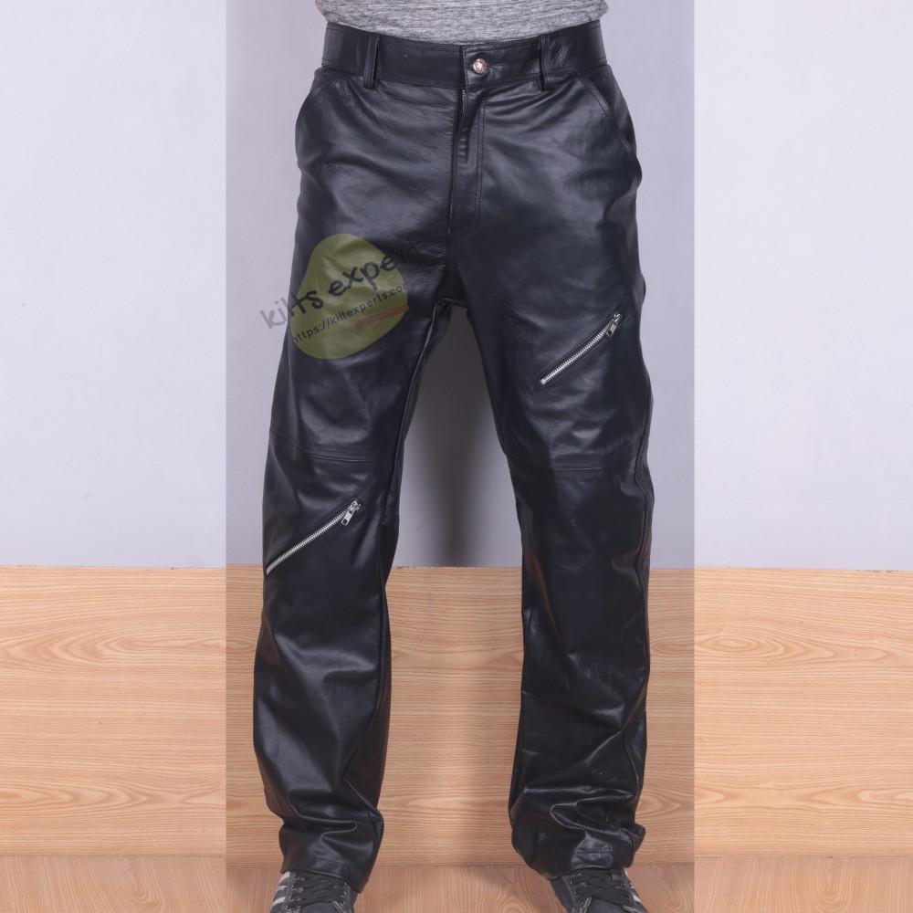 Pure Cowhide Leather Cargo Pant Kilt Experts