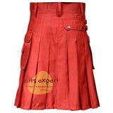 Red Scottish Fashionable Utility Kilt Kilt Experts