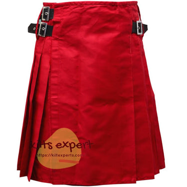 Red Tartan Style Utility Kilt For Men Kilt Experts
