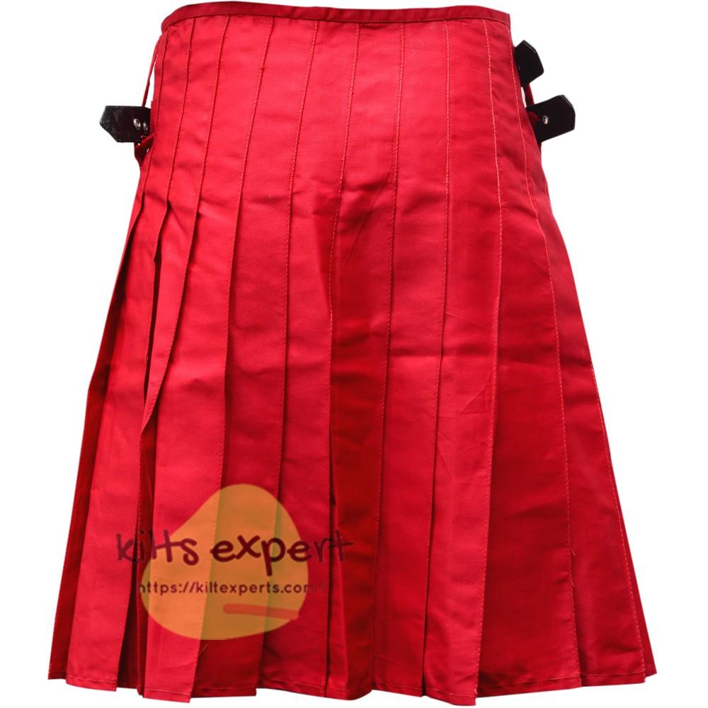 Red Tartan Style Utility Kilt For Men Kilt Experts