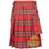 Royal Stewart Leather Straps Utility Kilt - Kilt Experts