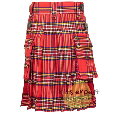 Royal Stewart Leather Straps Utility Kilt - Kilt Experts
