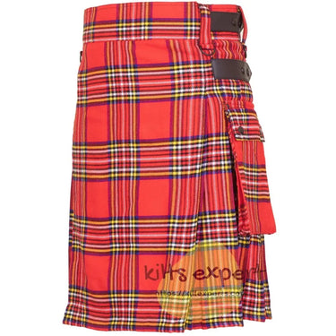Royal Stewart Leather Straps Utility Kilt - Kilt Experts