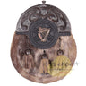 Scottish Deffirent Matel Bras Badge Kilt Sporrans for Men with a Leather Strap and an Antique Finish Chain - Kilt Experts