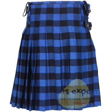Scottish Traditional Buffalo Blue/Black 8 Yard & 16oz Tartan Kilt Kilt Experts