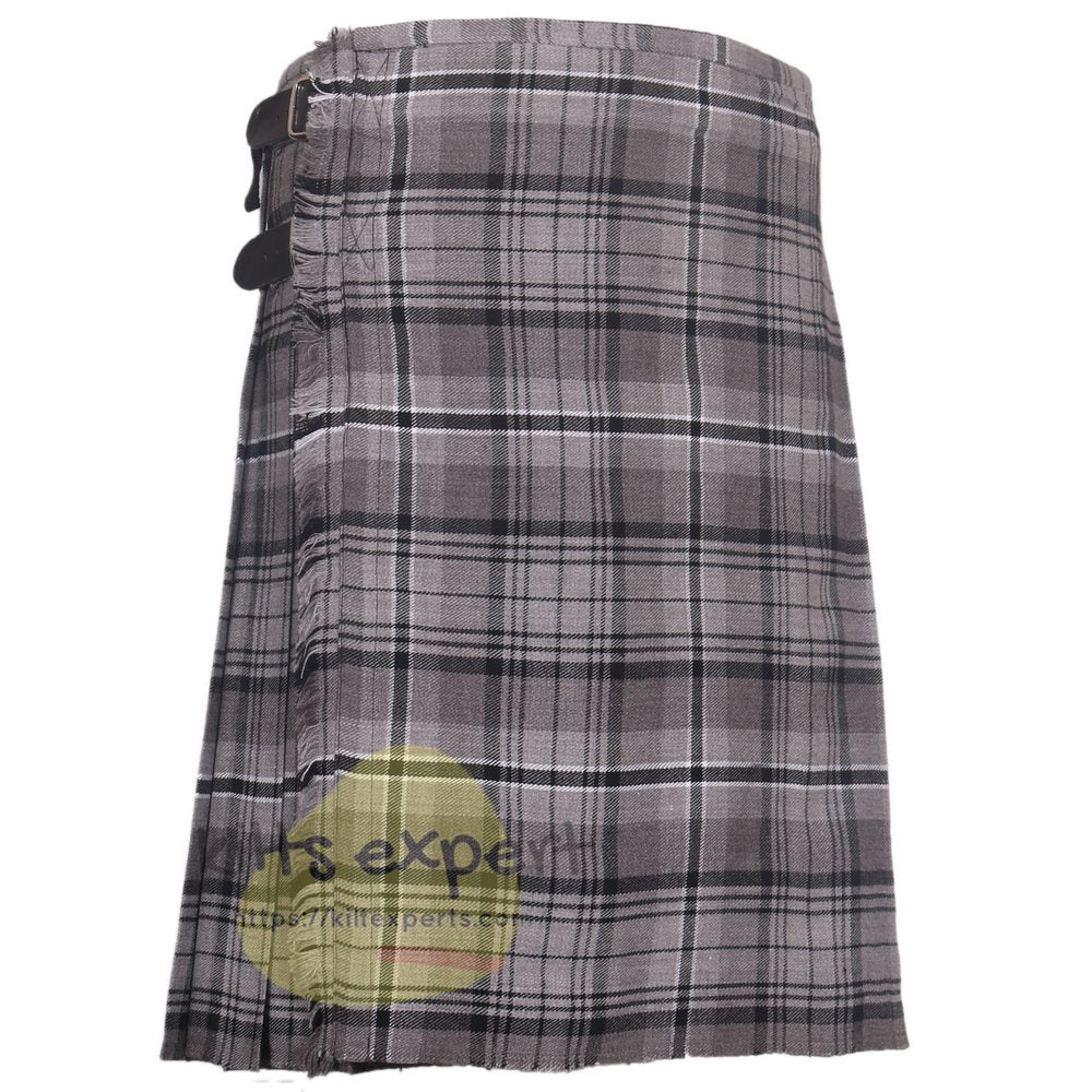 Scottish Traditional Hamilton Grey 8 Yard & 16 Oz Tartan Kilt (Available in Various Tartan) - Kilt Experts