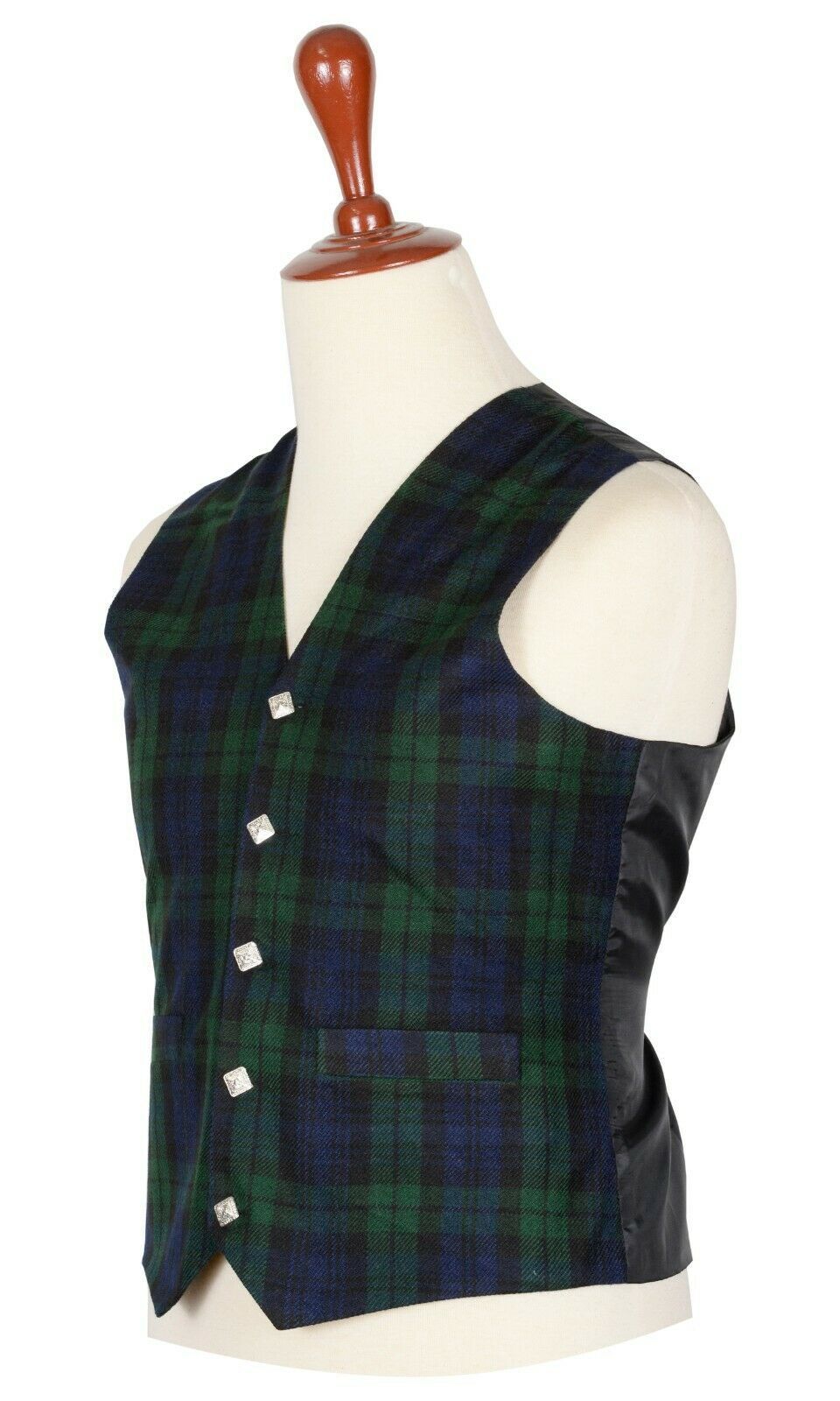 Traditional Scottish Black Watch 5 Buttons Tartan Waistcoat / Plaid Vest Kilt Experts