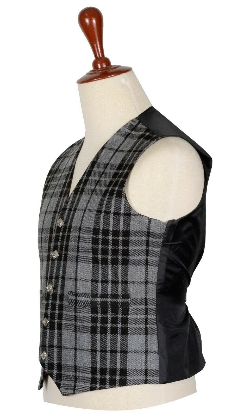 Traditional Scottish Grey Highlander 5 Buttons Tartan Waistcoat / Plaid Vest Kilt Experts