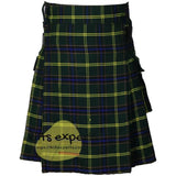 US Army Tartan Acrylic Wool 16OZ Leather Straps Kilt - Kilt Experts