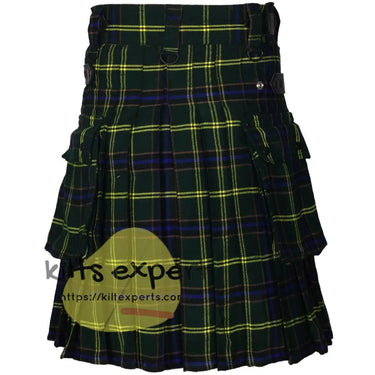 US Army Tartan Acrylic Wool 16OZ Leather Straps Kilt - Kilt Experts