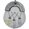 White 3 Teasel Sporran With Chain Belt Kilt Experts