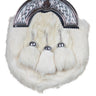 White Rabbit Fur 3 Teasel Sporran With Chain Belt Kilt Experts