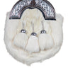 White Rabbit Fur 3 Teasel Sporran With Chain Belt (For EU Buyers Only) - Kilt Experts