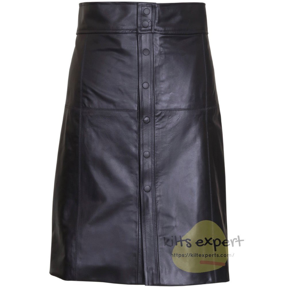 Women Genuine Cowhide Leather Skirt - Kilt Experts