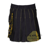 Women's Hybird Black & Macleod Of Lewis Tartan Stylish Kilt With Pocket In Different Colors - Kilt Experts