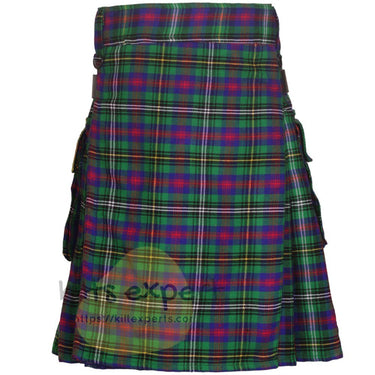 Wood Tartan Leather Straps Utility Kilt (Available In Many Tartans) - Kilt Experts