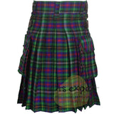 Wood Tartan Leather Straps Utility Kilt (Available In Many Tartans) - Kilt Experts
